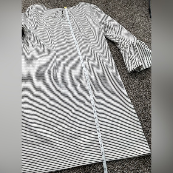 J. Crew Gray Sheath Dress with Bell Sleeves Medium size black and white cotton - Picture 12 of 15